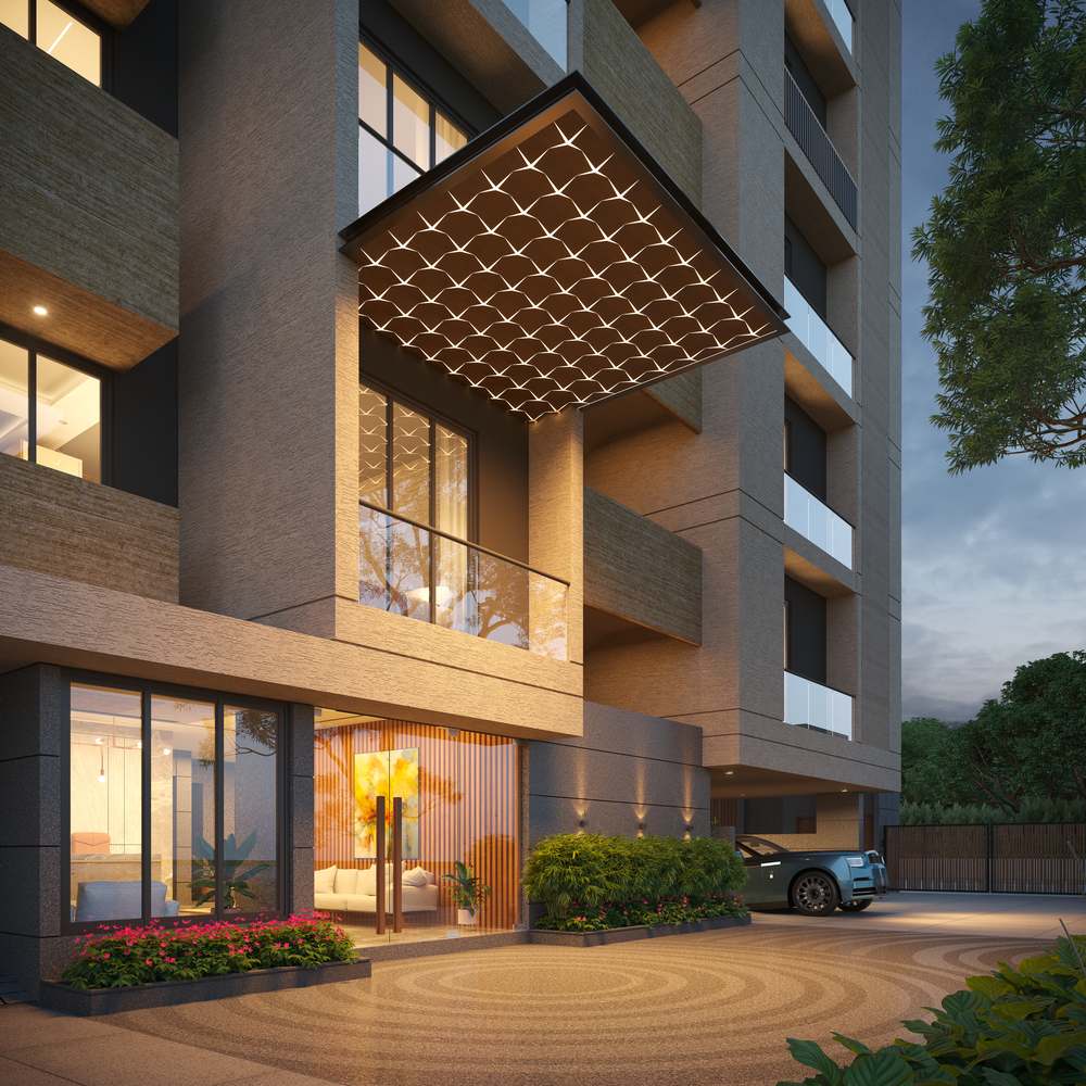Shubham Sky facade close-up render